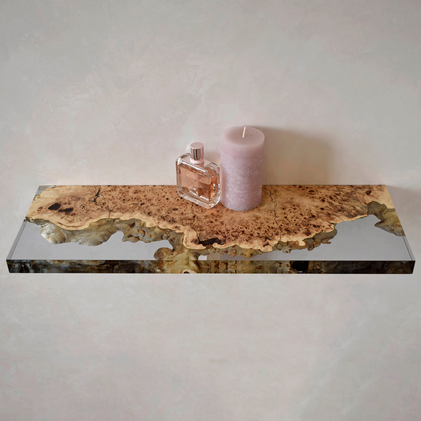 Clear Black Epoxy Floating Shelf