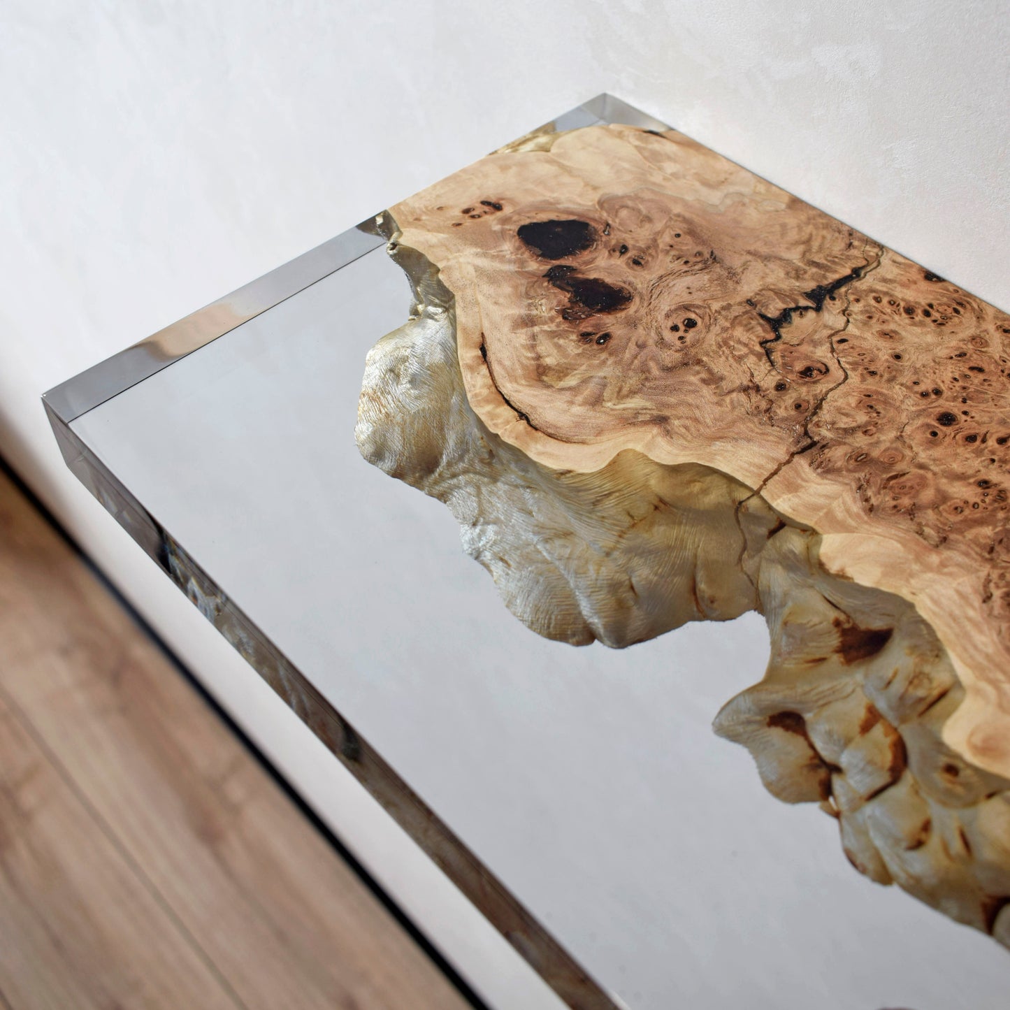Clear Black Epoxy Floating Shelf