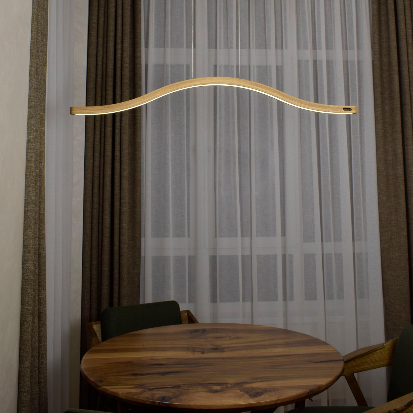 linear chandelier dining room