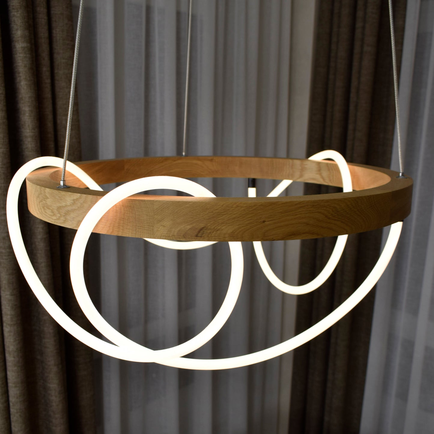 Charlotte Wood Round Chandelier