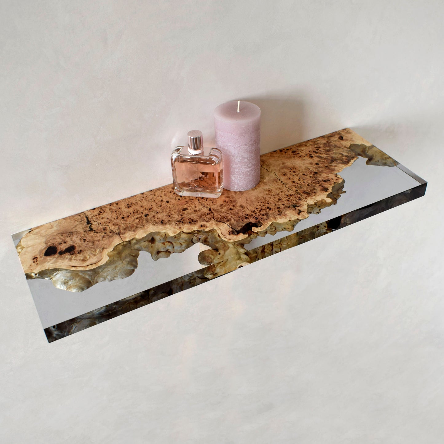Clear Black Epoxy Floating Shelf