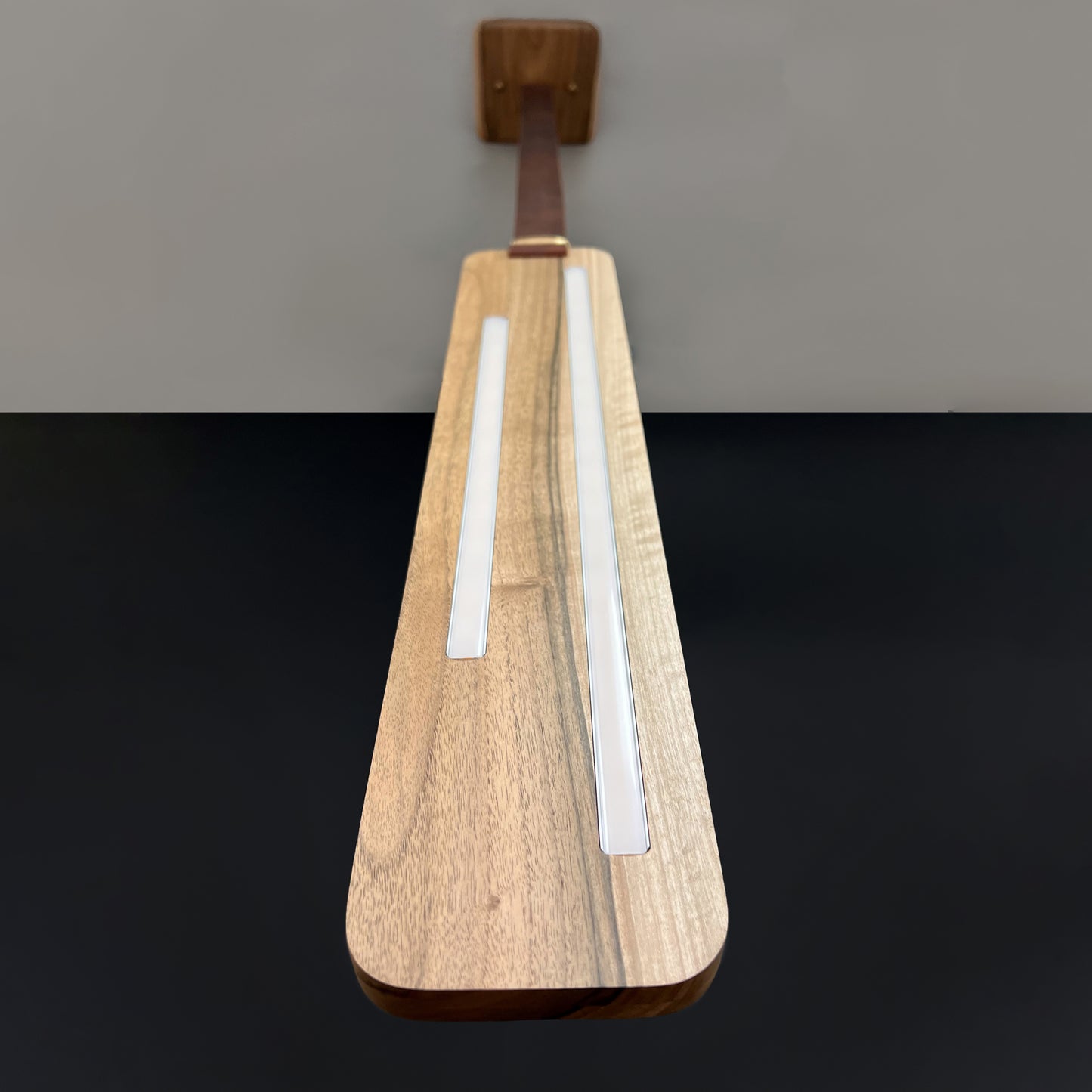 designer hanging sconce made of wood