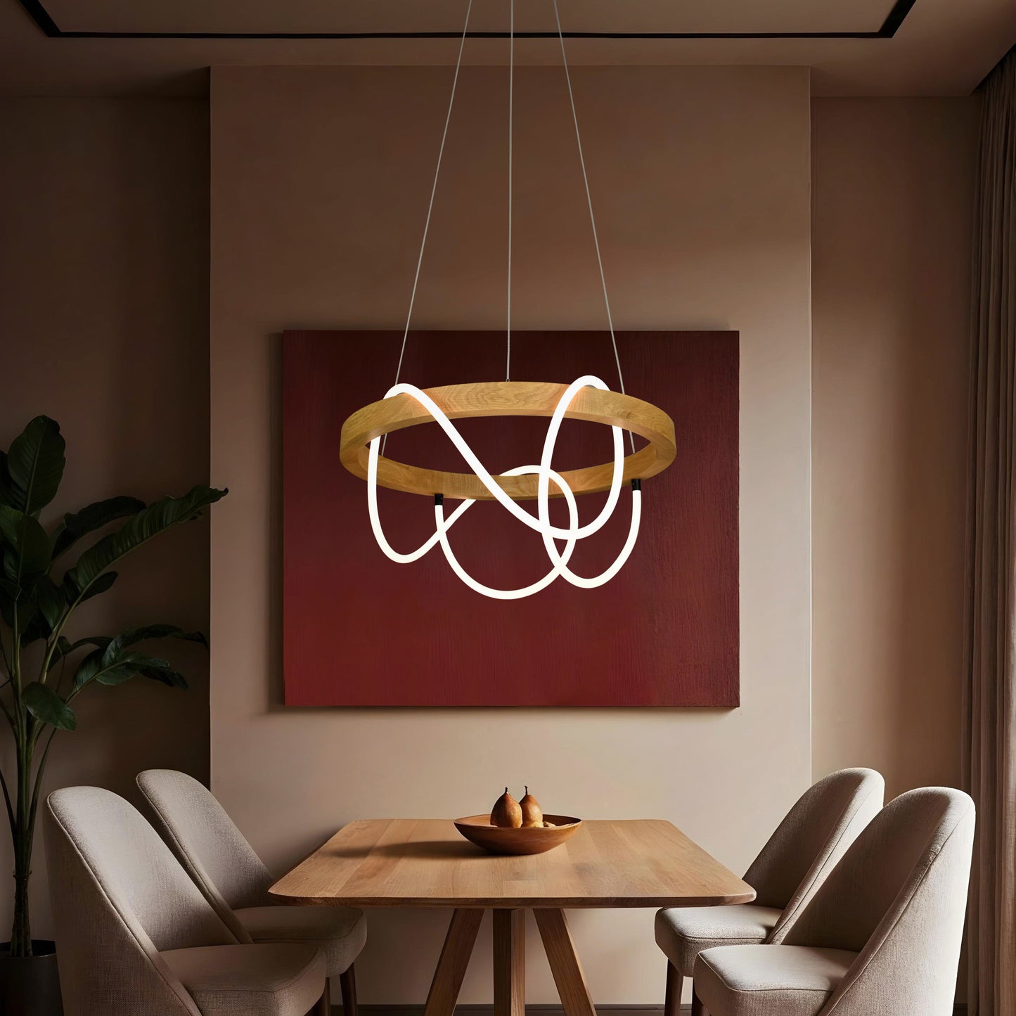 Charlotte Wood Round Chandelier