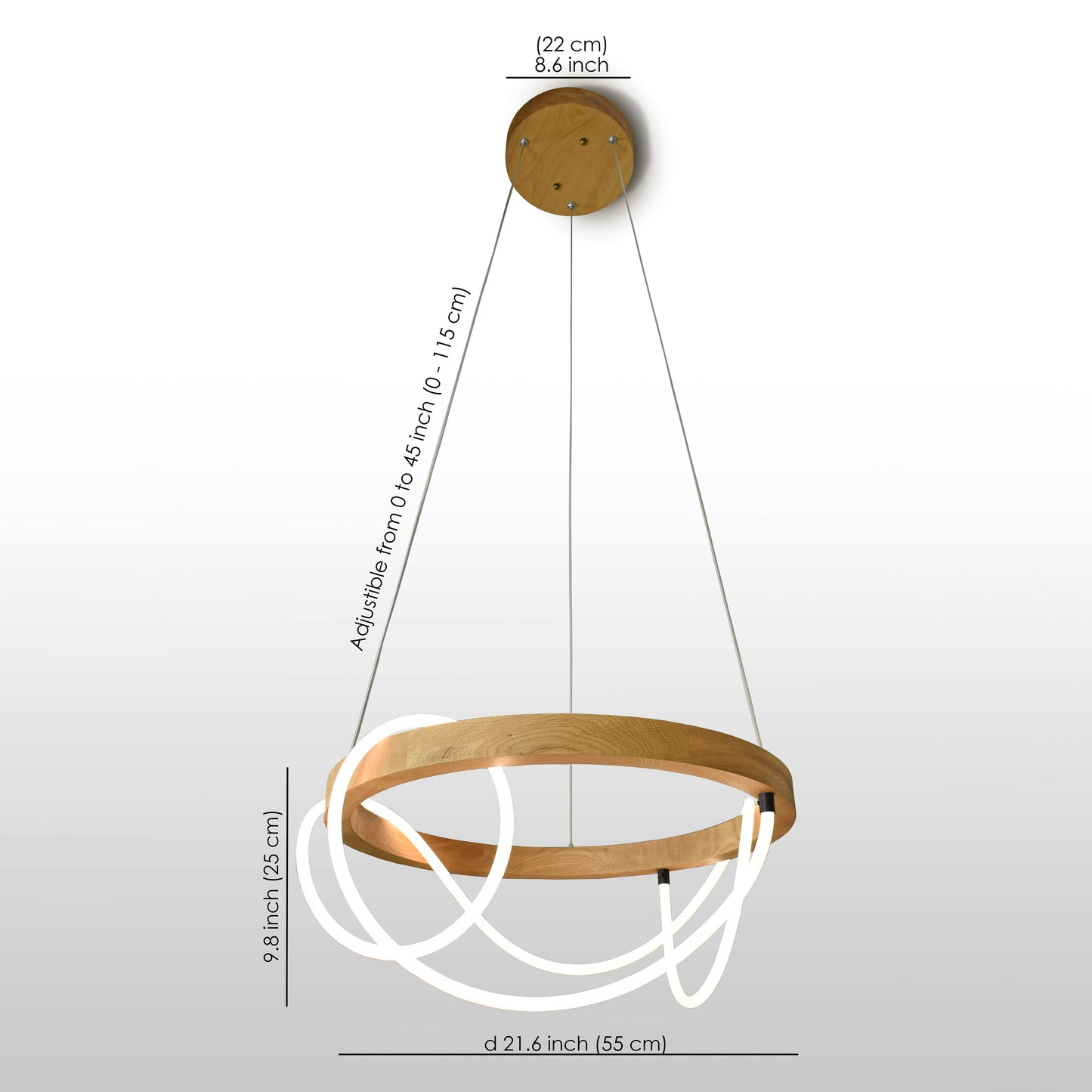 Charlotte Wood Round Chandelier