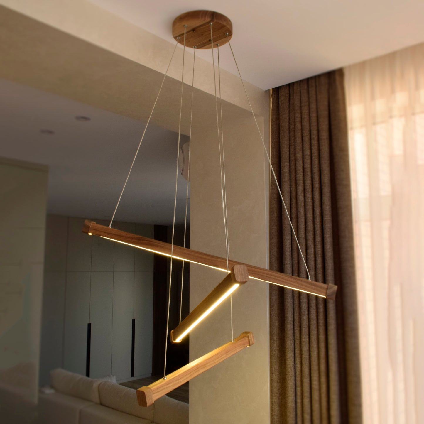 wooden pendant lamp for the kitchen