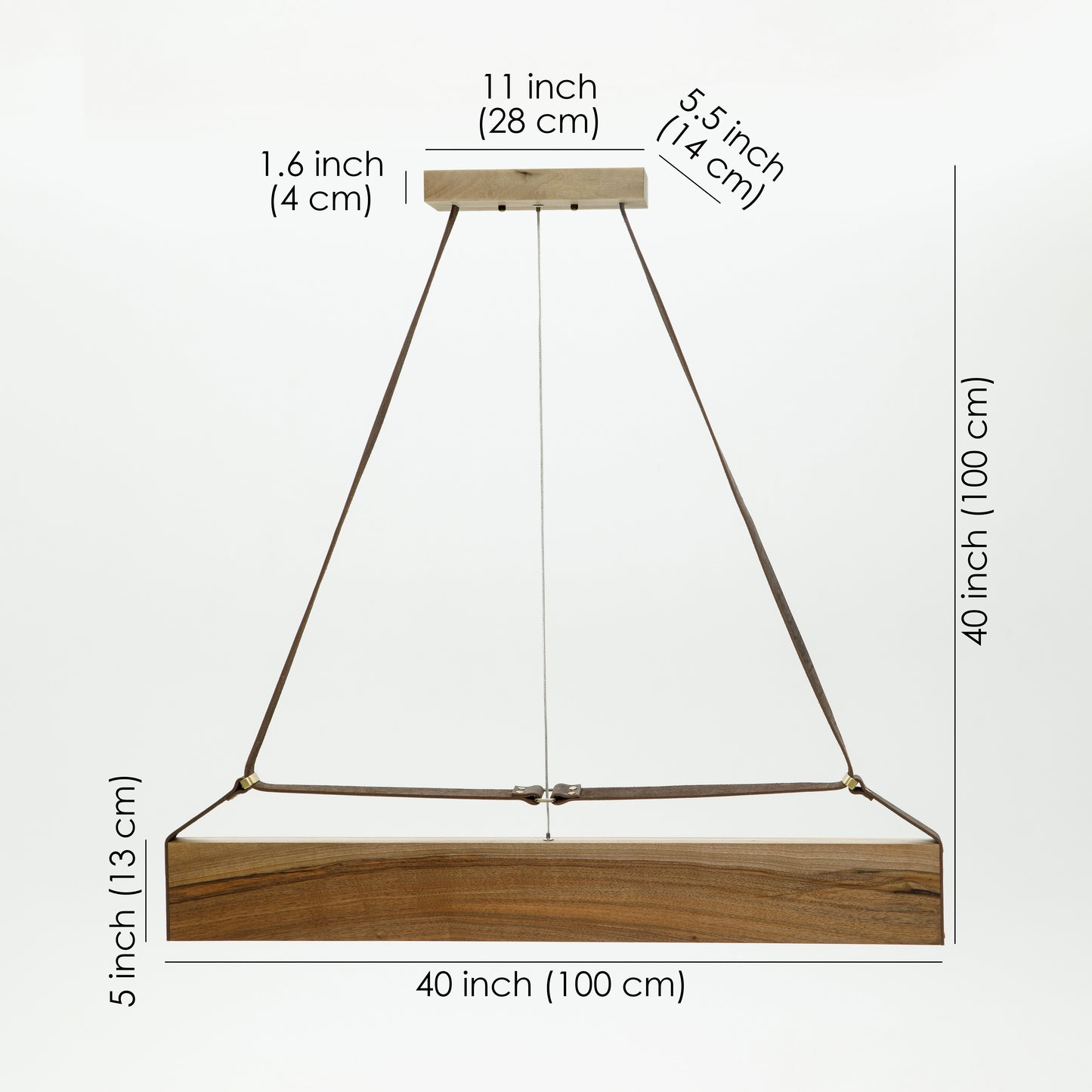 dimensions of the hanging chandelier