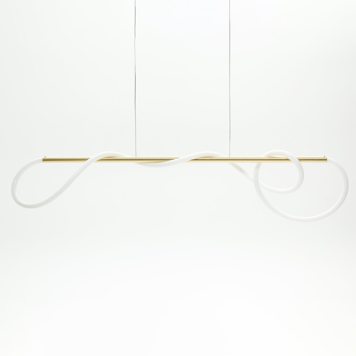 linear chandelier in the bedroom