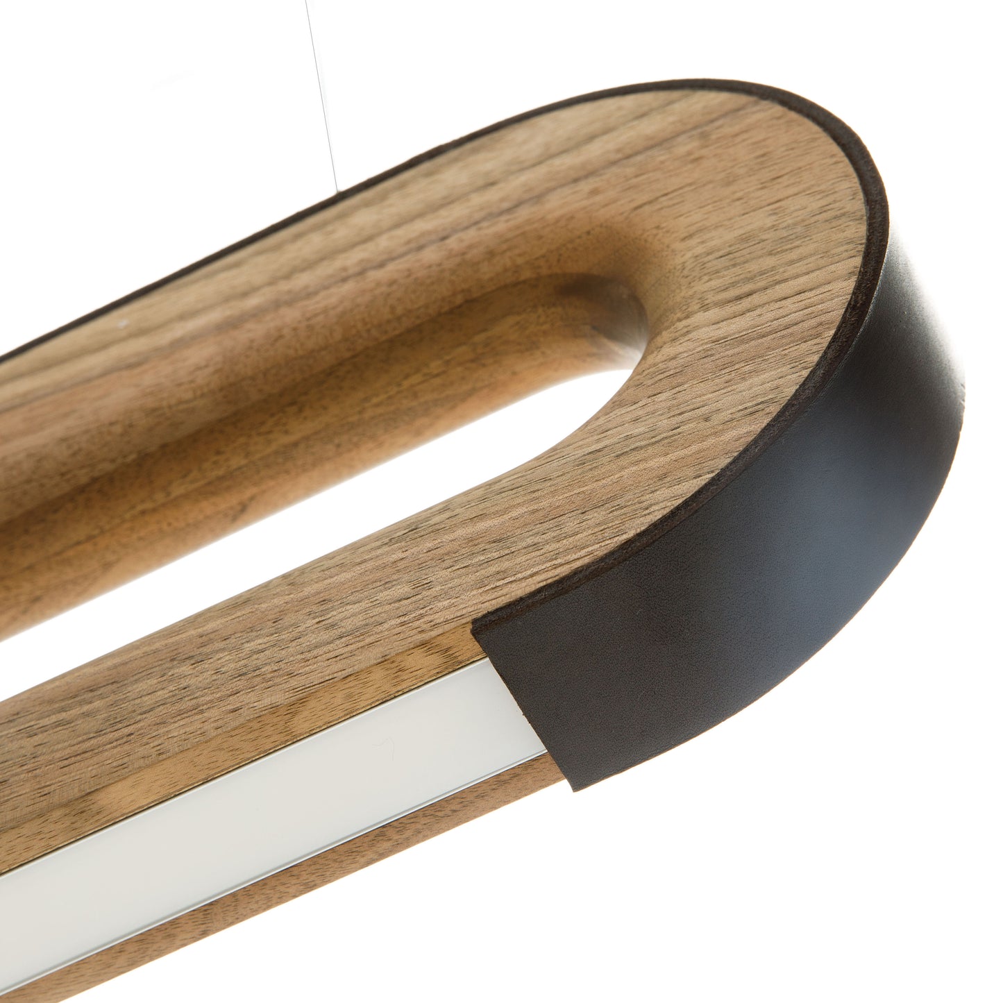 This pendant light we made from real wood walnut and genuine leather