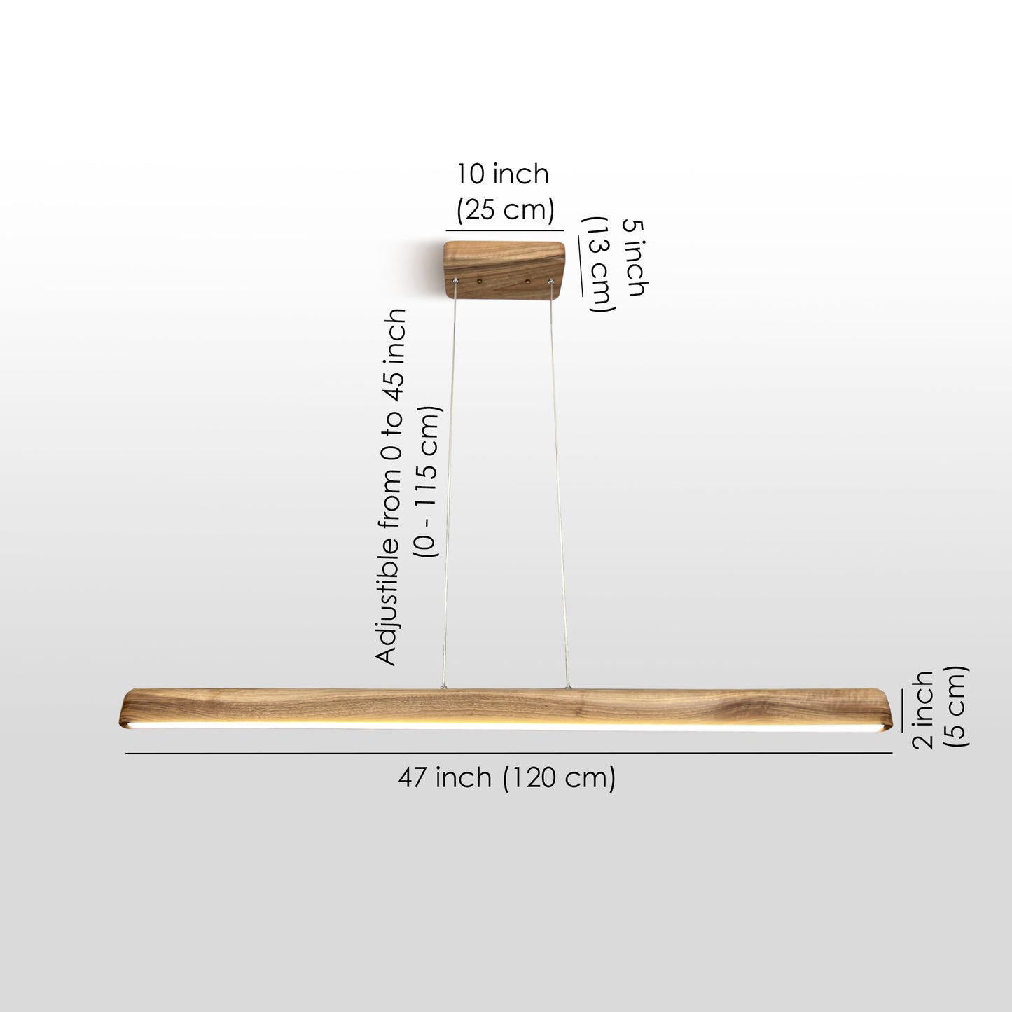 Gilbert Wood Linear Pendant Light