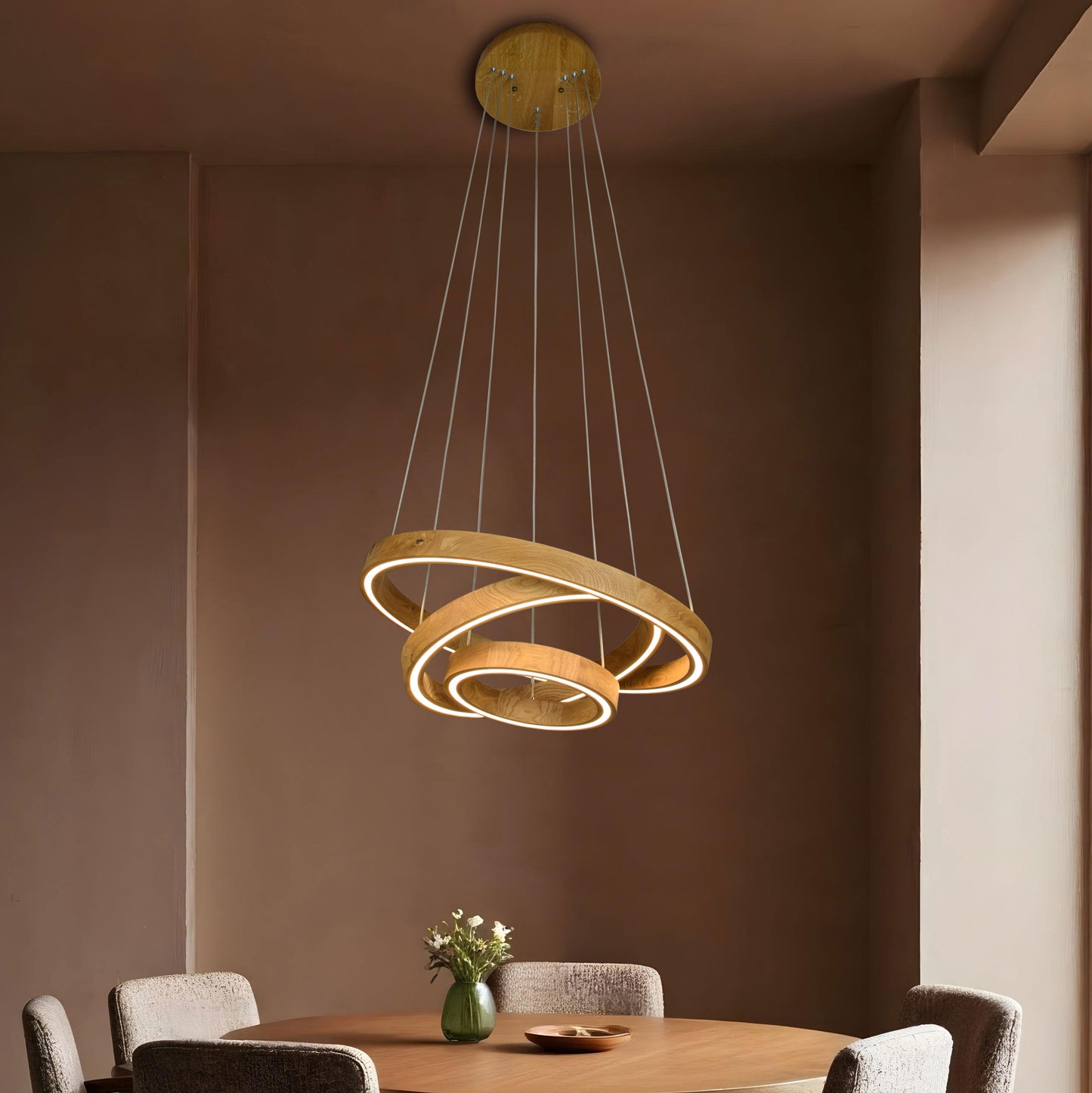 Solis Wooden Round Сhandelier