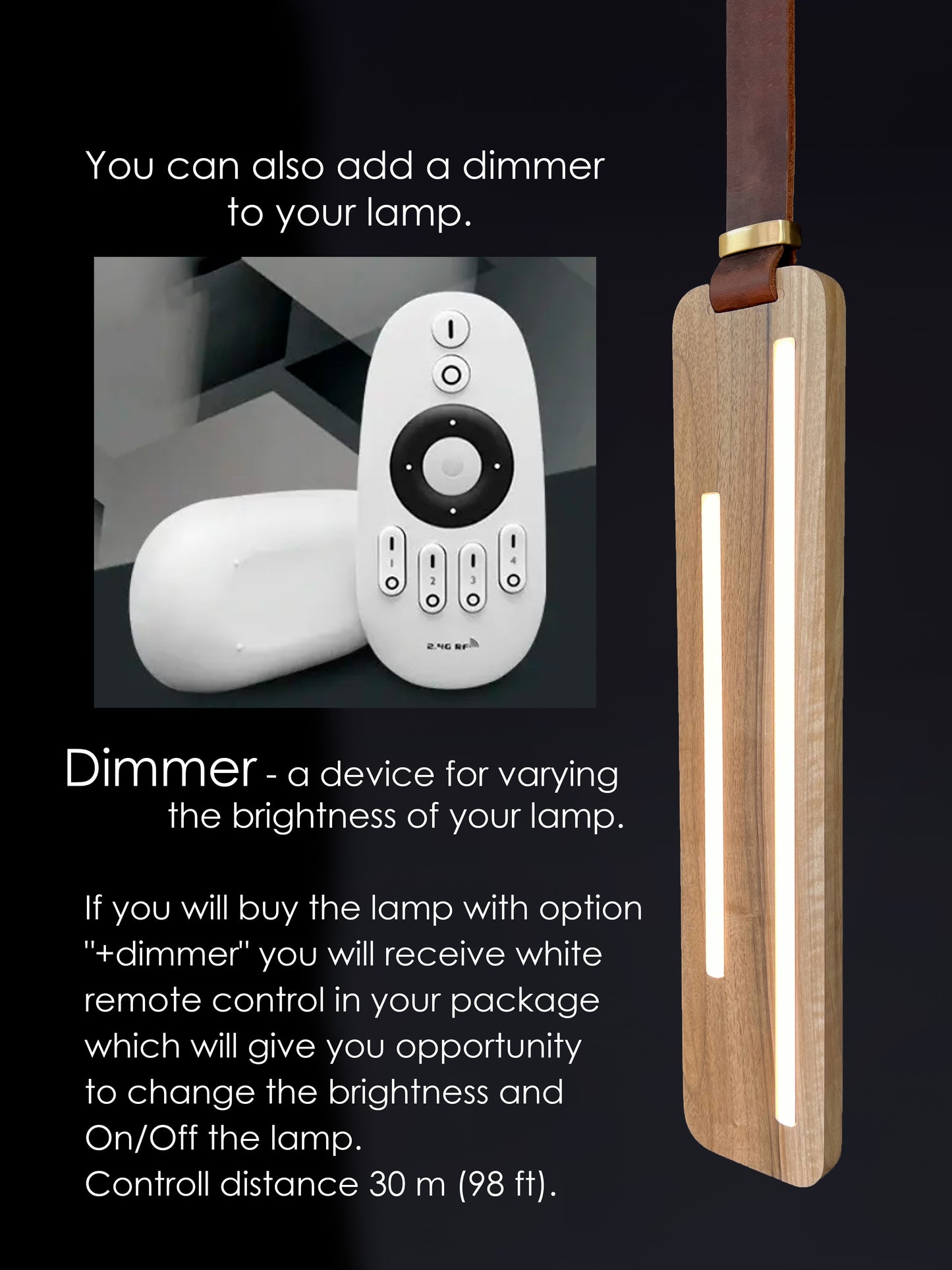 Additional addition of a dimmer to the lamp