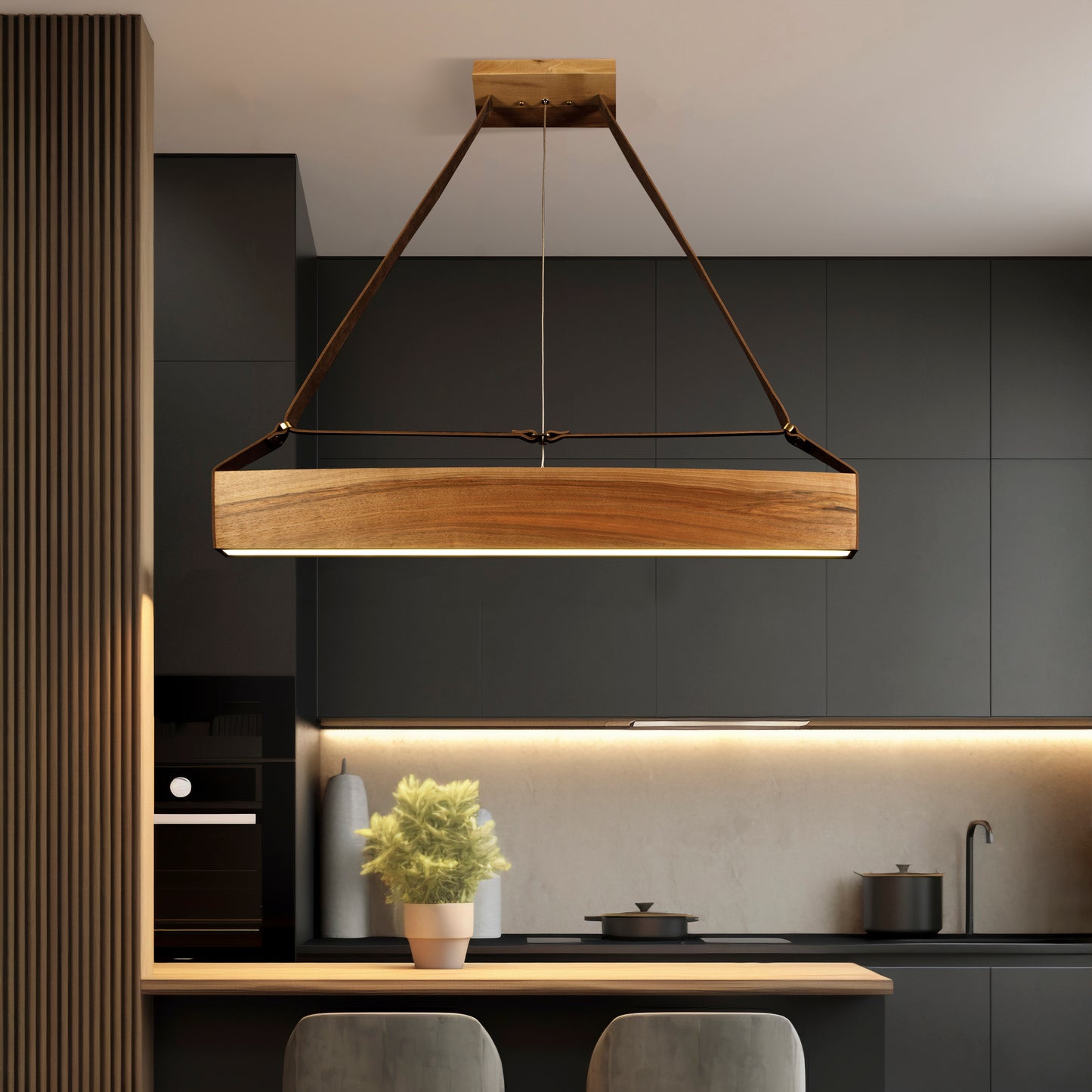 Modern Pendant Lamp Hudson Brown with LED lighting for the kitchen