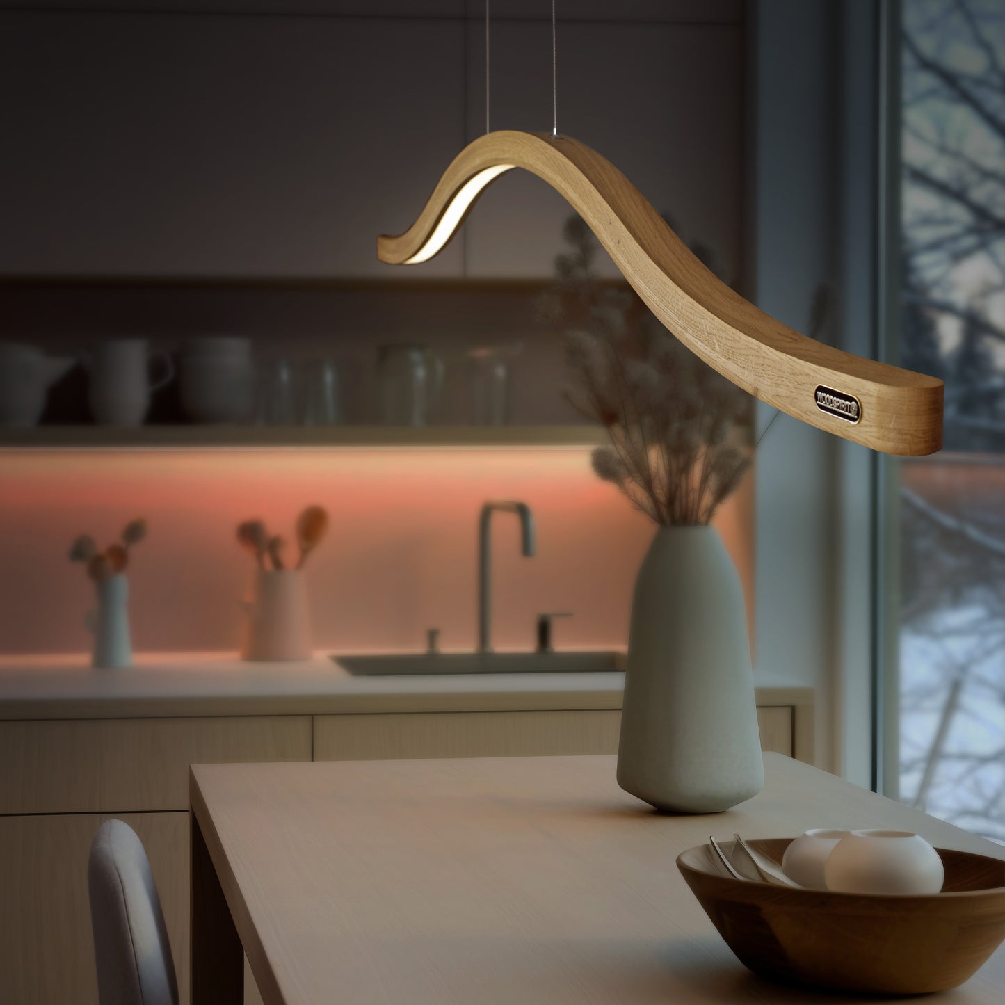 Balance Wood Pendant Light Fixture for kitchen