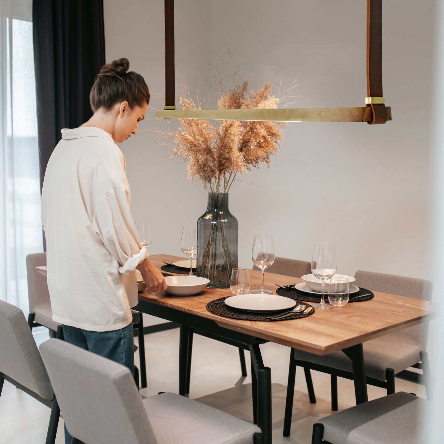 Designer Wooden Pendant Chandelier Aspen Led