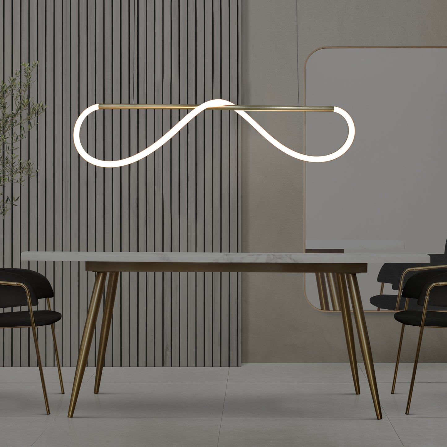 Brass Linear Pendant Light Preston