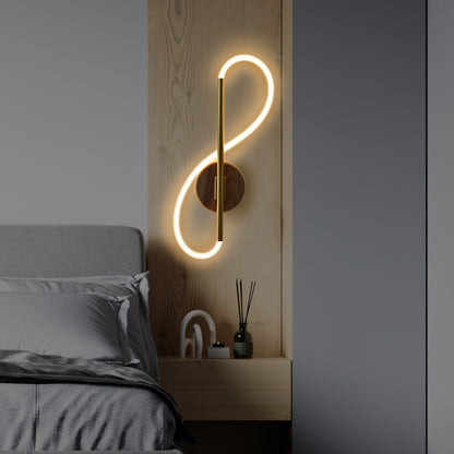 Clayton Modern Gold Wall Sconce with neon lighting