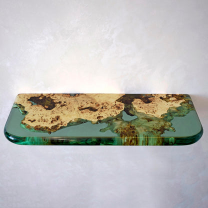 Transparent Epoxy Wood Wall Shelf