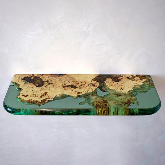 Transparent Epoxy Wood Wall Shelf