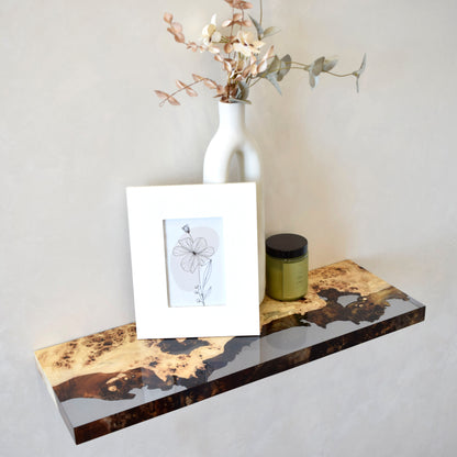 Transparent Epoxy Wood Wall Shelf