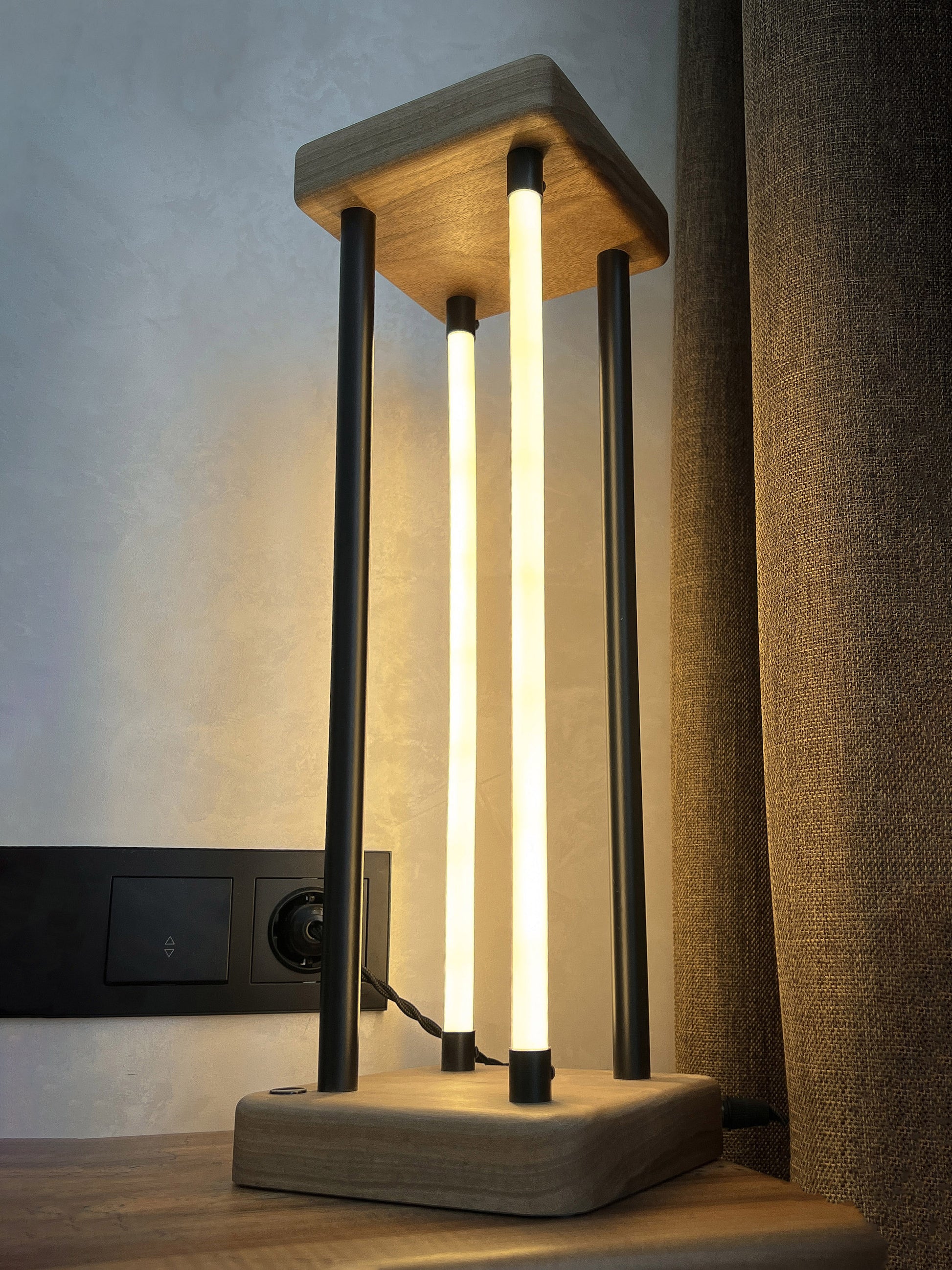 black table lamp