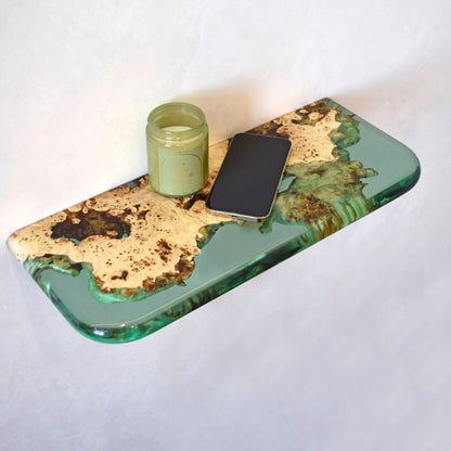 Transparent Epoxy Wood Wall Shelf