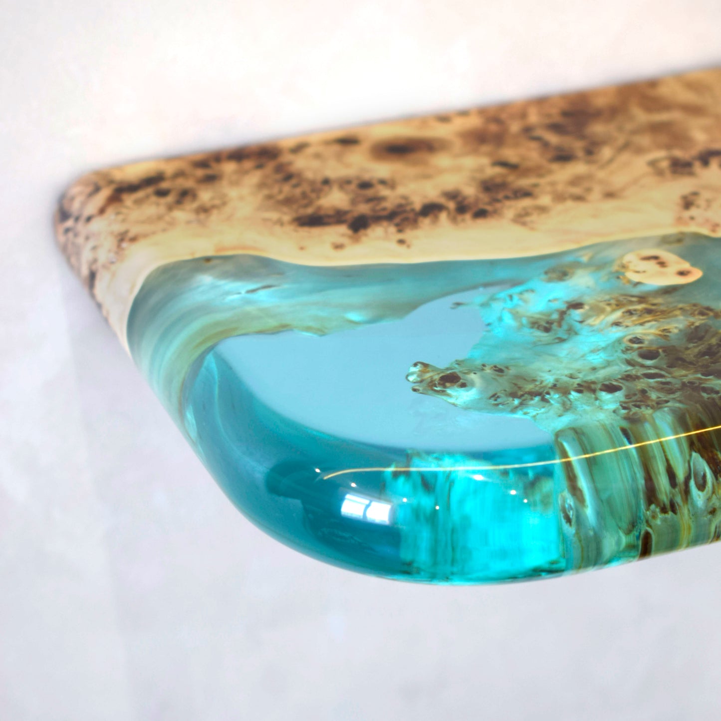 Live Edge Clear Epoxy Floating Shelf