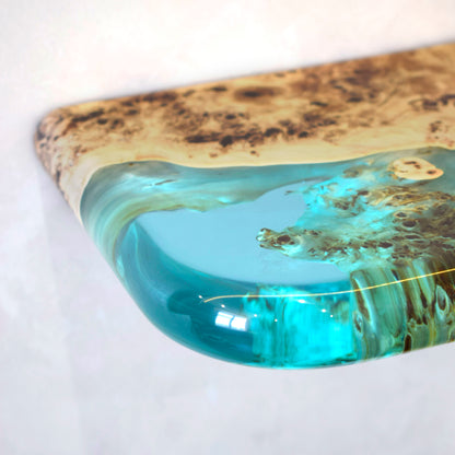 Live Edge Clear Epoxy Floating Shelf
