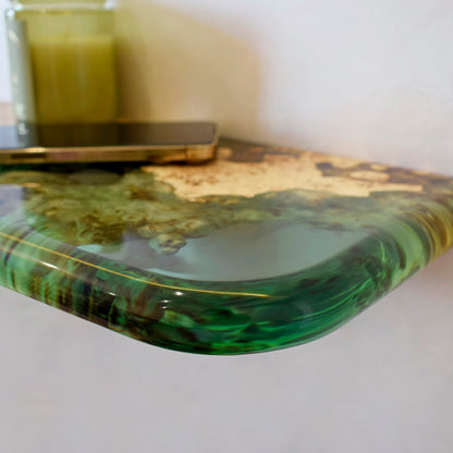 Transparent Epoxy Wood Wall Shelf