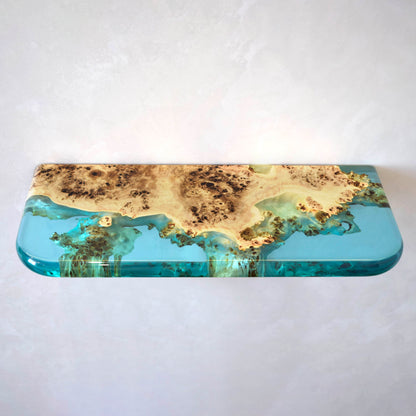 Transparent Epoxy Wood Wall Shelf