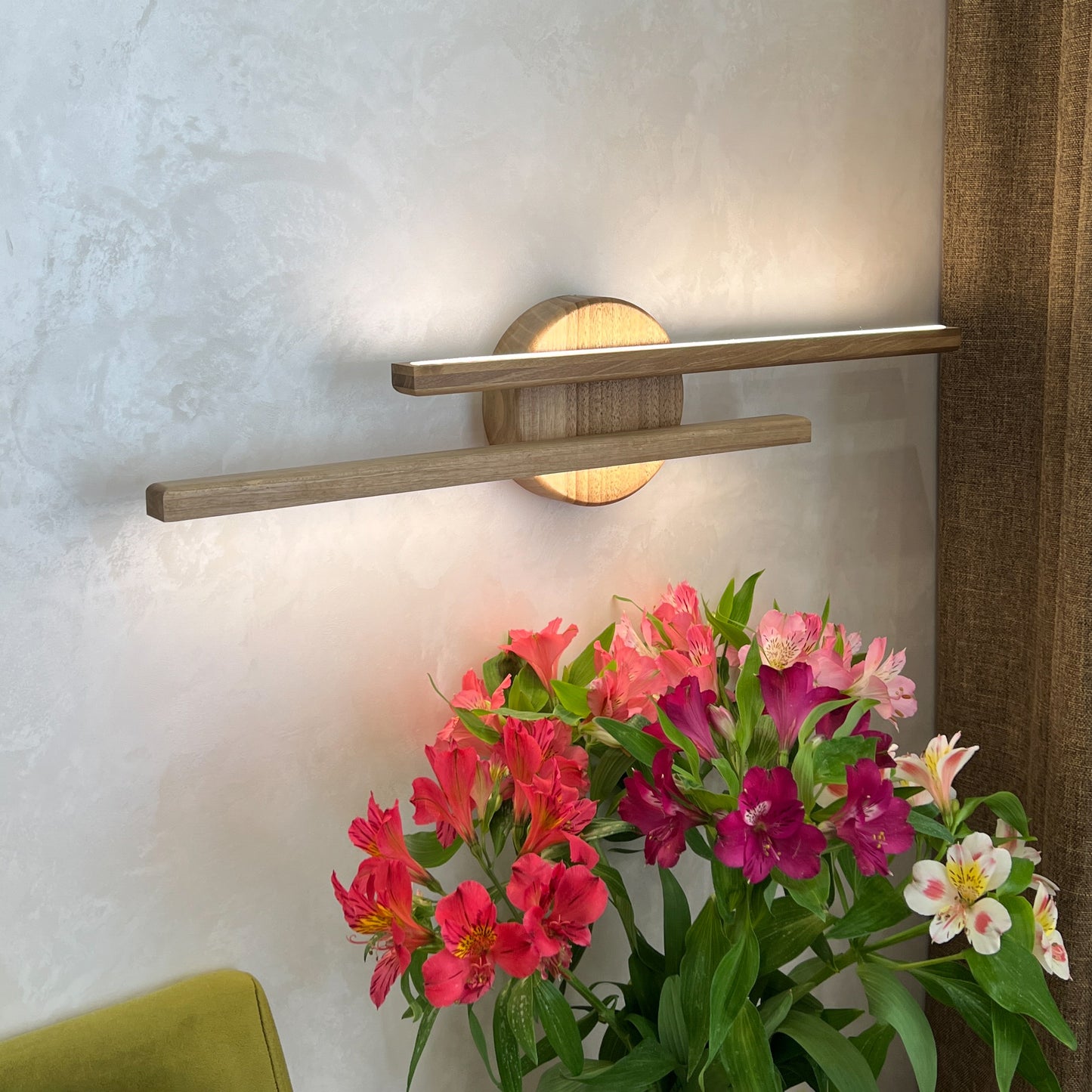 Blake Wooden Bedside Sconce with led lighting