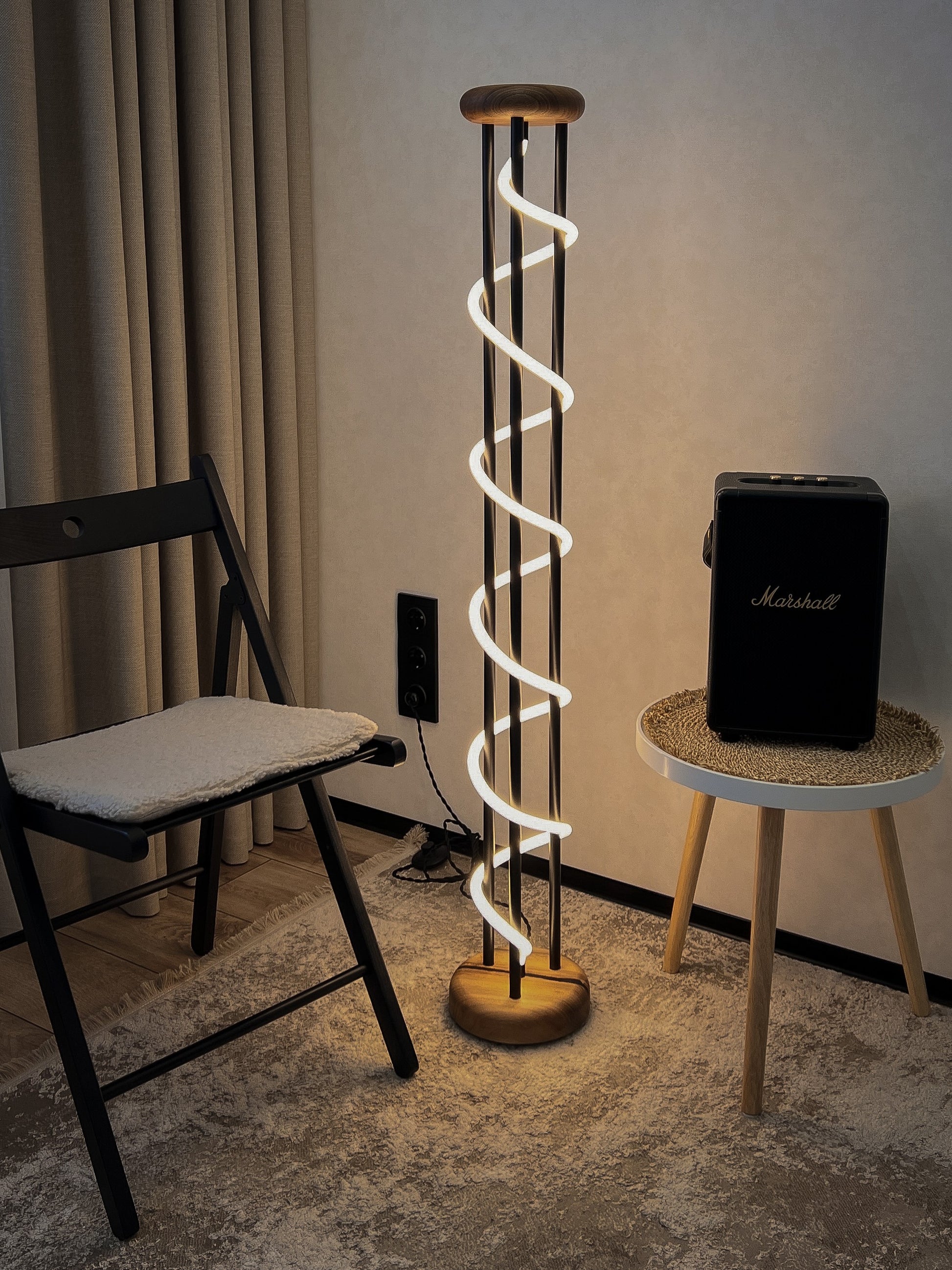 walnut floor lamp