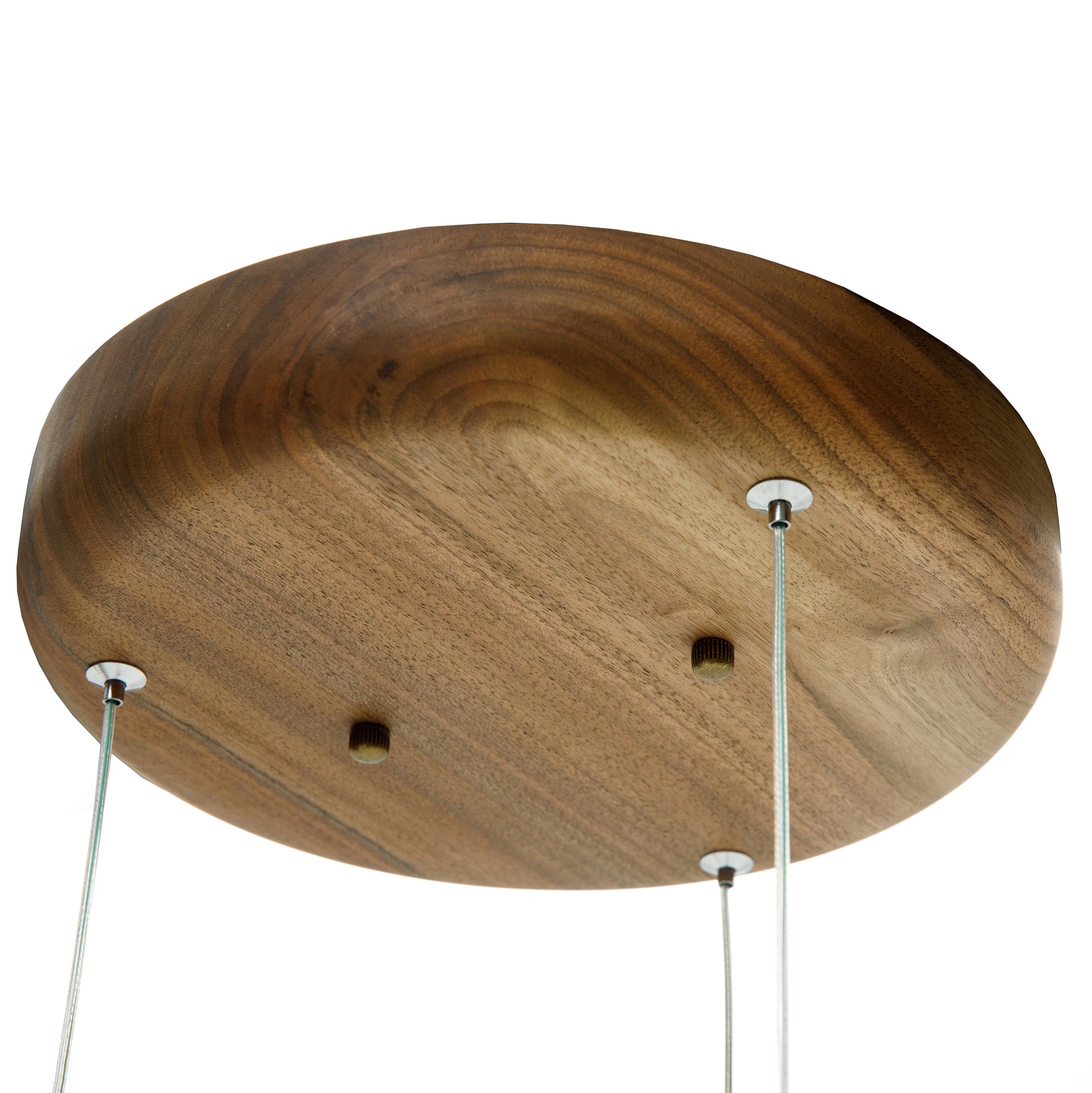 the fixture of the chandelier is made of solid European walnut