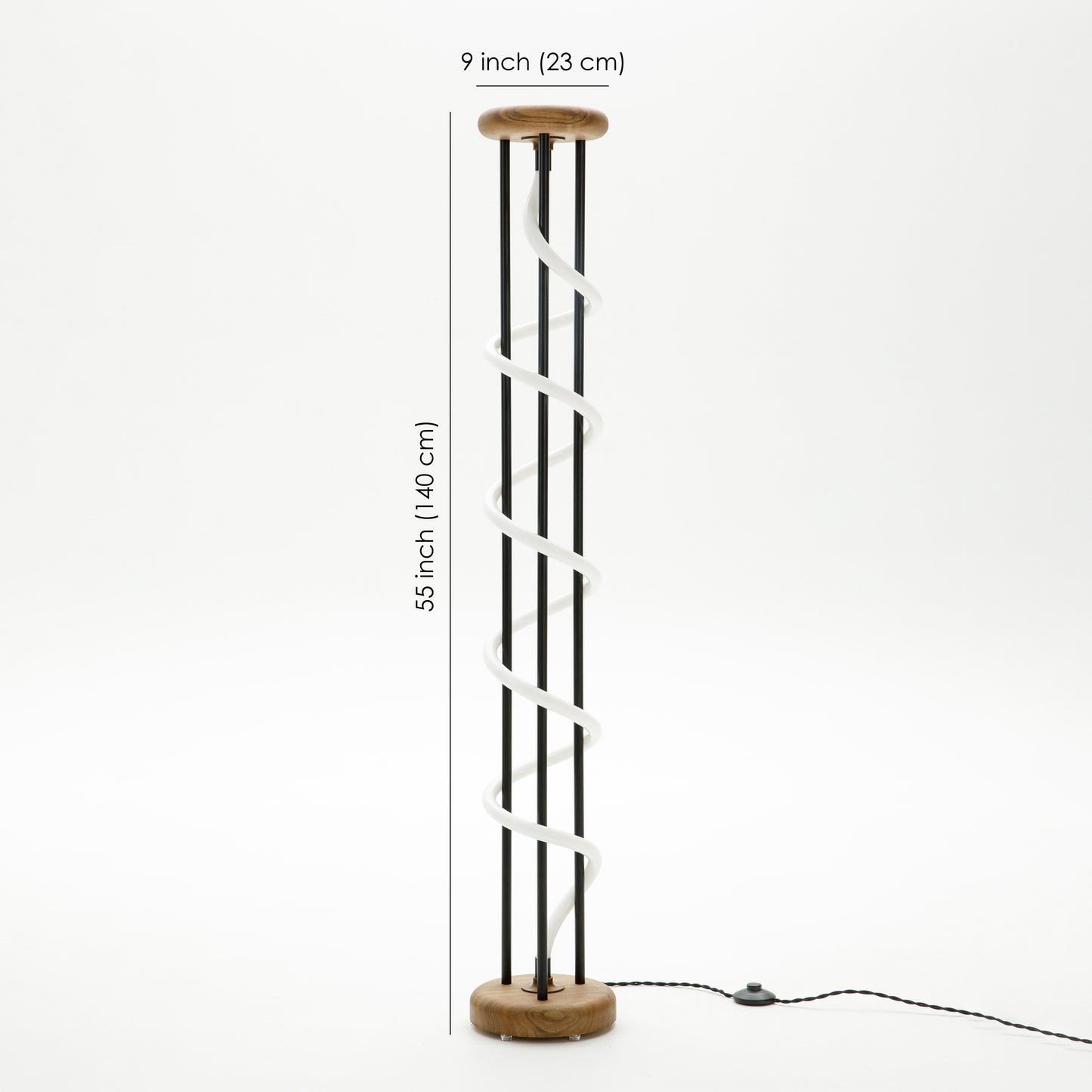 dimensions of a black floor lamp