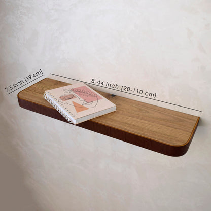 Walnut & Leather Floating Shelf