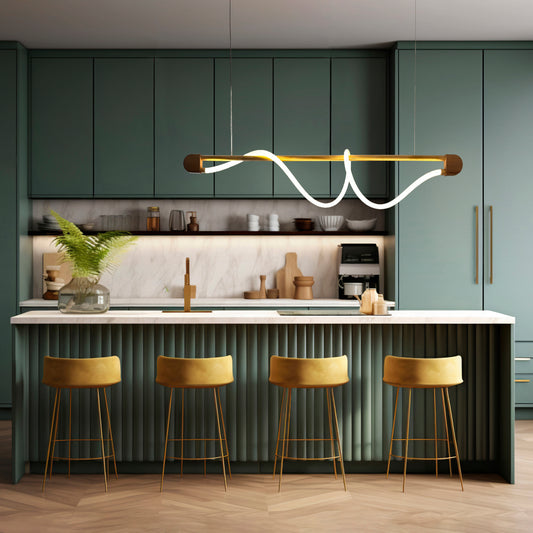 Spilka Gold Pendant Light over island