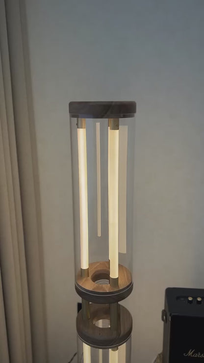 Review of the author's floor lamp made of natural wood