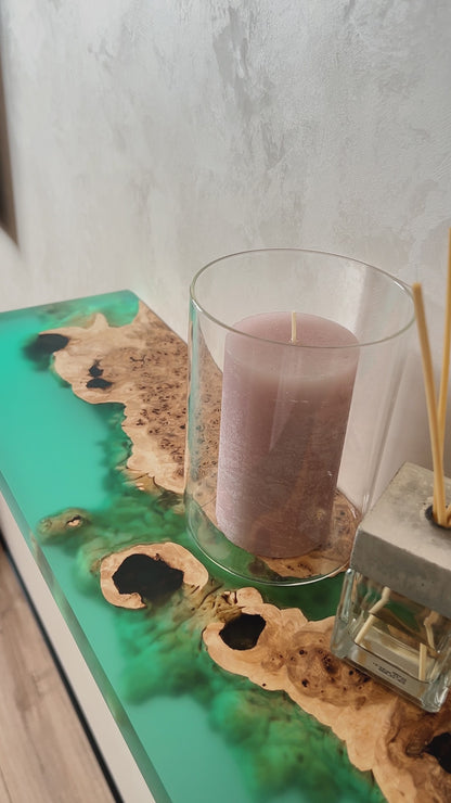 Turquoise Epoxy Floating Shelf
